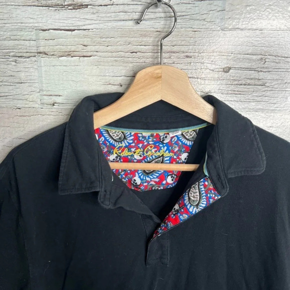 Robert Graham men’s short sleeve shirt collar black medium - Picture 5 of 9